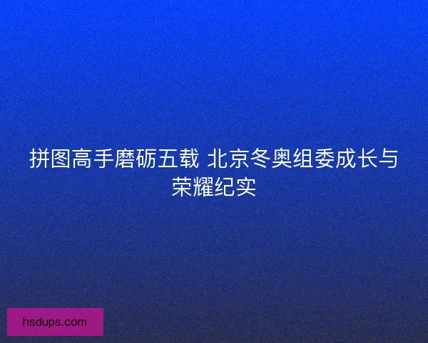 拼图高手磨砺五载 北京冬奥组委成长与荣耀纪实 拼图高手磨砺五载 北京冬奥组委成长与荣耀纪实